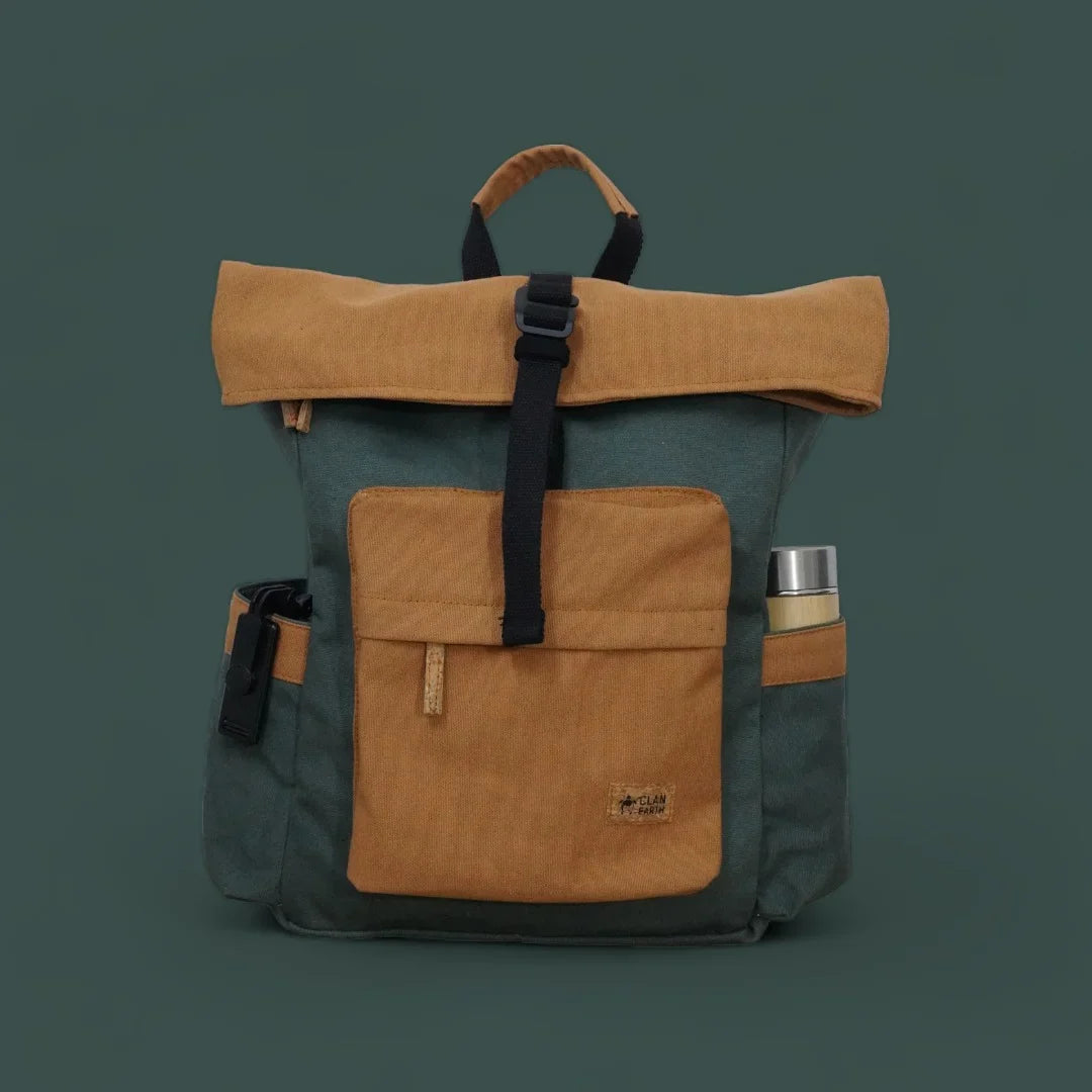 Armadillo Backpack - Green & Brown | Clan Earth | earthbased.in | 01