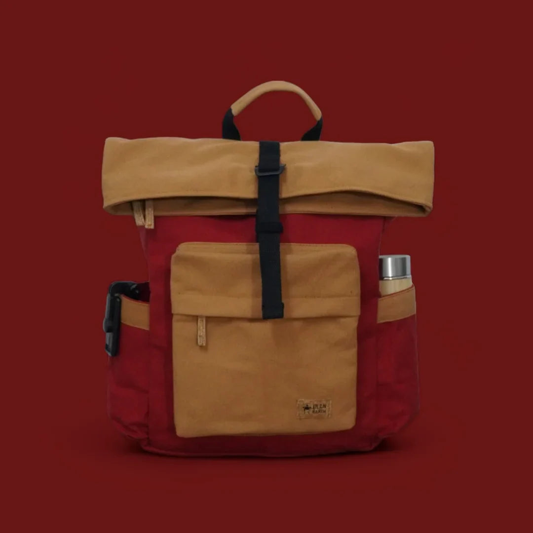 Armadillo Backpack - Red & Brown | Clan Earth | earthbased.in | 01