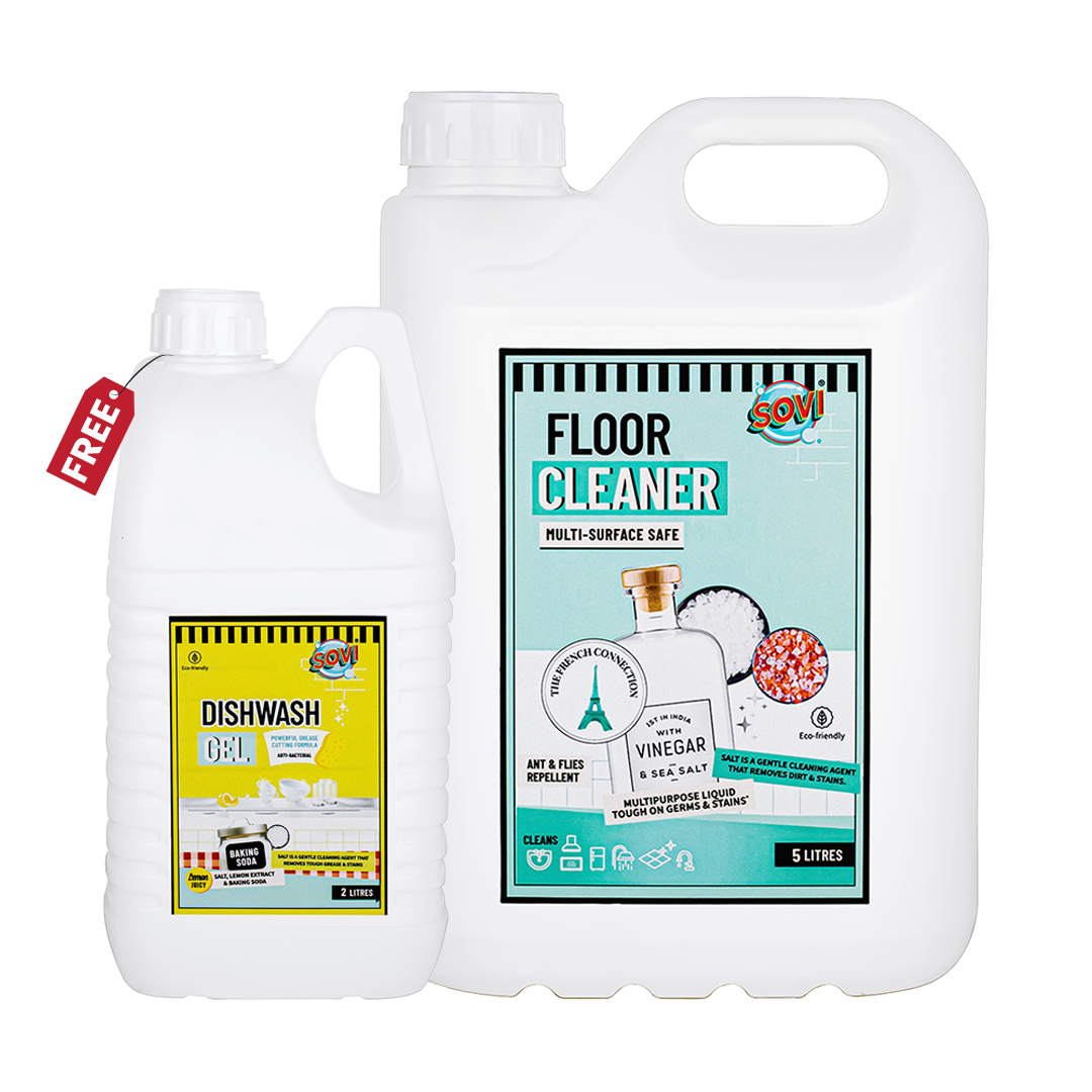 SOVI® Floor Cleaner 5 Liter | SOVI® Dishwash Liquid Gel 2 Liter (₹499) FREE