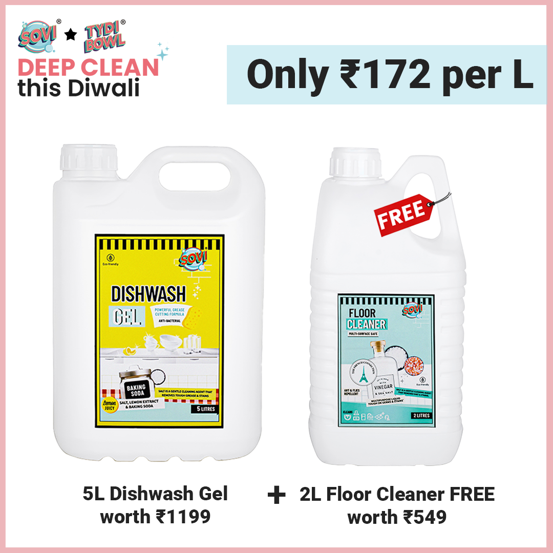 SOVI® Dishwash Liquid Gel 5 Liter | SOVI® Floor Cleaner 2 Liter (₹549) FREE