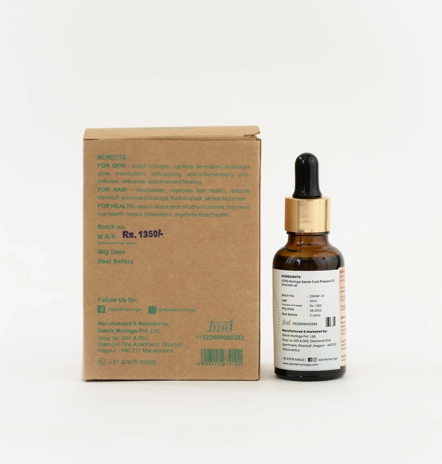 Avo Moringa Oil (30 ml) | Daivik Moringa