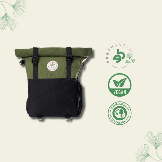 Pangolin Backpack- Olive Green & Charcoal Black | Clan Earth