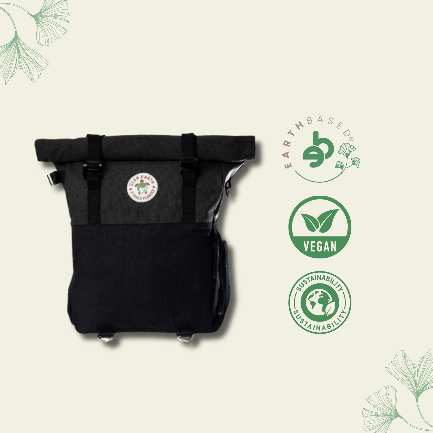 Pangolin Backpack- Charcoal Black | Clan Earth
