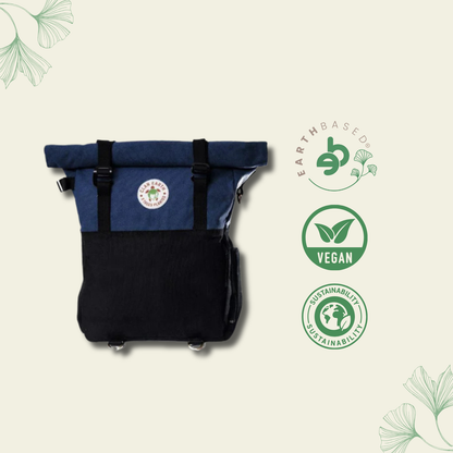 Pangolin Backpack- Navy Blue & Charcoal Black | Clan Earth