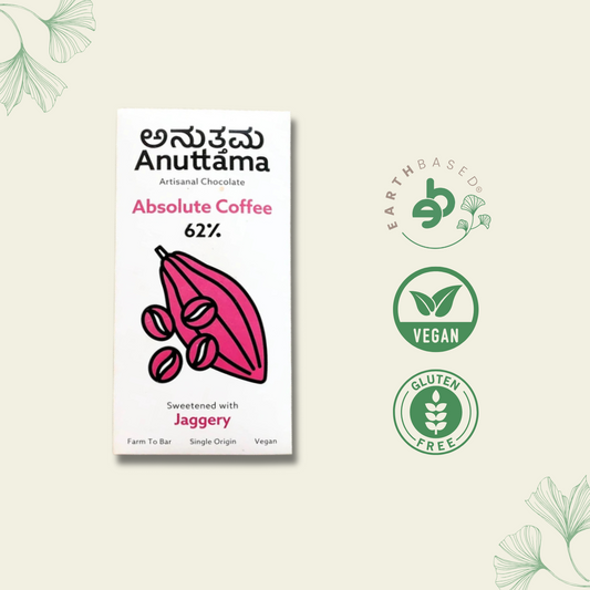 Absolute Coffee | 62% Cocoa | Sweetened with Jaggery | by Anuttama