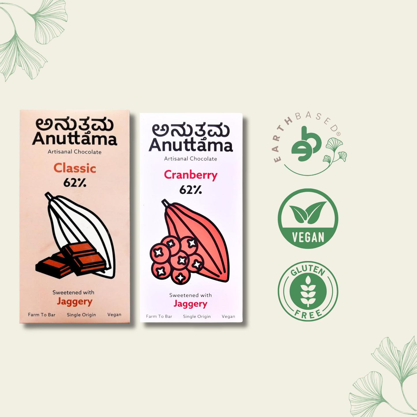 Anuttama | Dark Chocolate | Classic + Cranberry | Combo