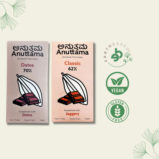 Anuttama | Dark Chocolate | Natural Chocolate Bar | Dates + Classic | Combo