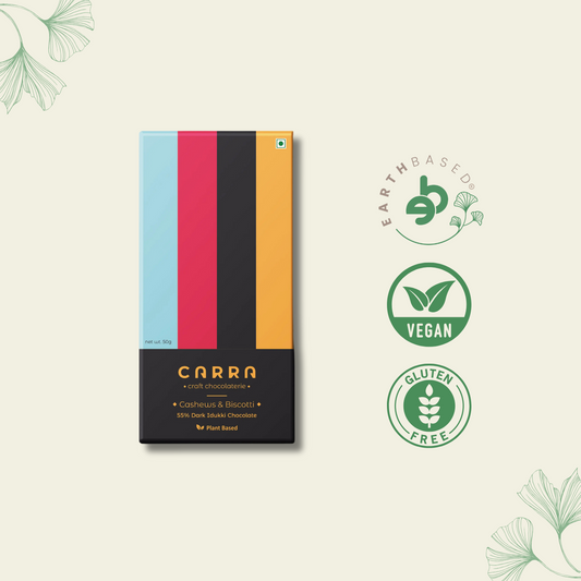 CARRA Cashews & Biscotti in 55% Dark Chocolate 50G