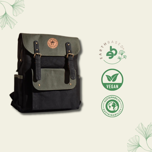 Dugong Backpack - Olive Green & Charcoal Black | Clan Earth