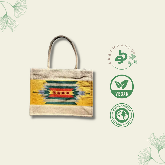 Craftinence Women Boho Sutra Marigold tote handbags for women - Handmade Artisanal Eco-Friendly Upcycled Cotton Handbag