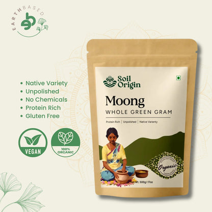 Whole Green Gram (Moong) | Soil Origin | Pack of 2