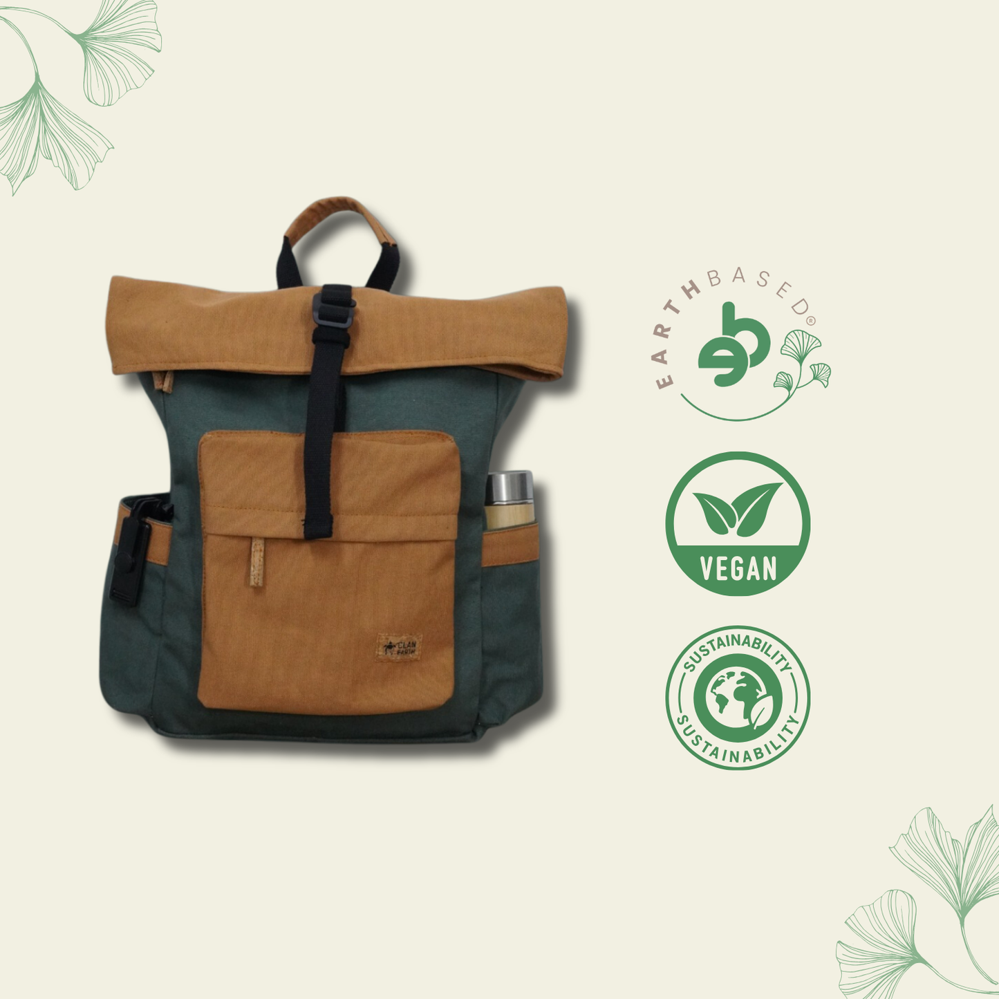 Armadillo Backpack - Green & Brown | Clan Earth