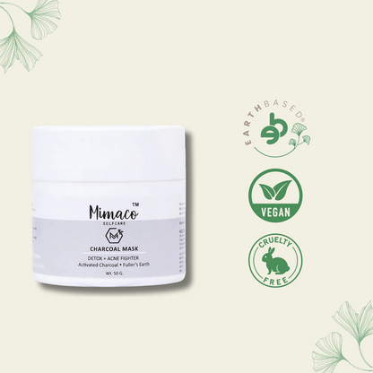 CHARCOAL FACE MASK - Skin Detoxifier & Acne Fighter with Activated charcoal and kaolin clay