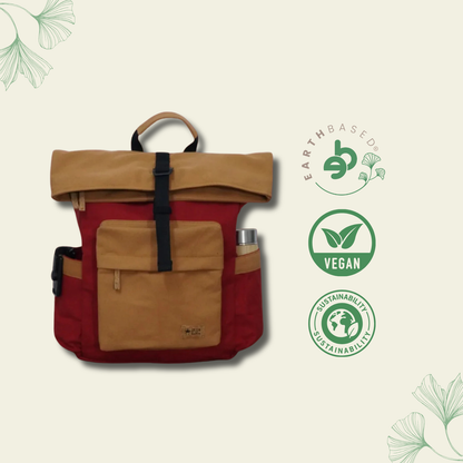 Armadillo Backpack - Red & Brown | Clan Earth