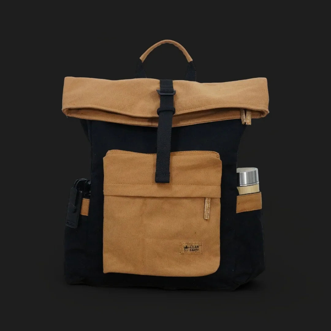 Armadillo Backpack - Black & Brown | Clan Earth  | earthbased.in | 01