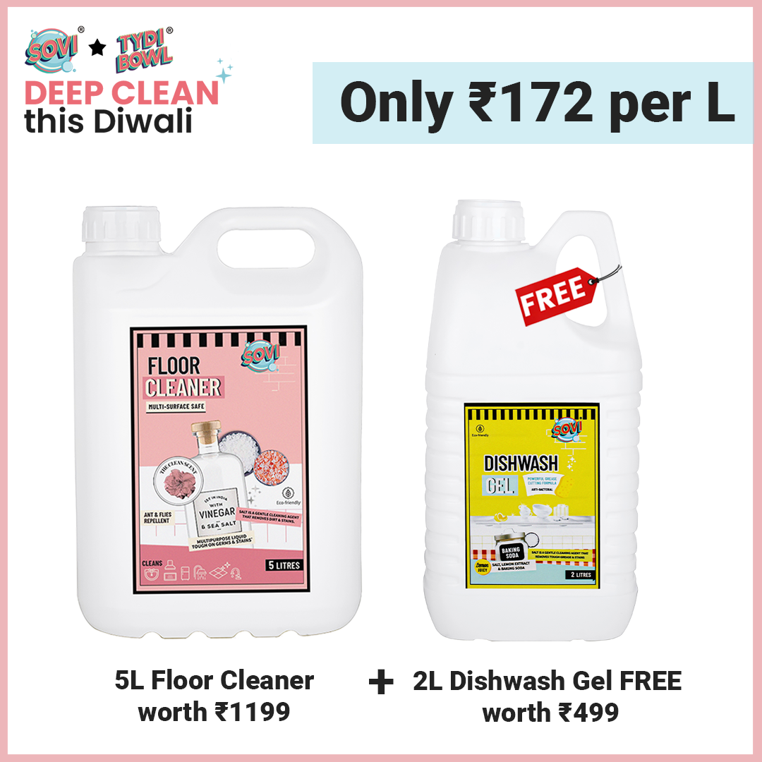 SOVI® Floor Cleaner 5 Liter | SOVI® Dishwash Liquid Gel 2 Liter (₹499) FREE