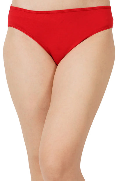 Bamboo Fabric Low Waist Underwear | Red and BLack | Pack of 2