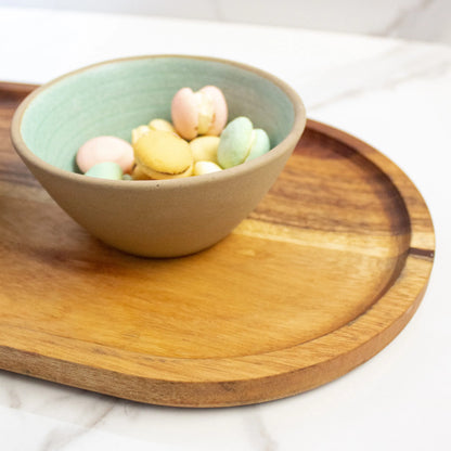 Acacia Wood Elliptical Tray