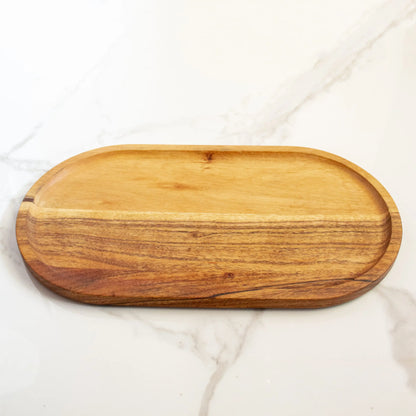 Acacia Wood Elliptical Tray