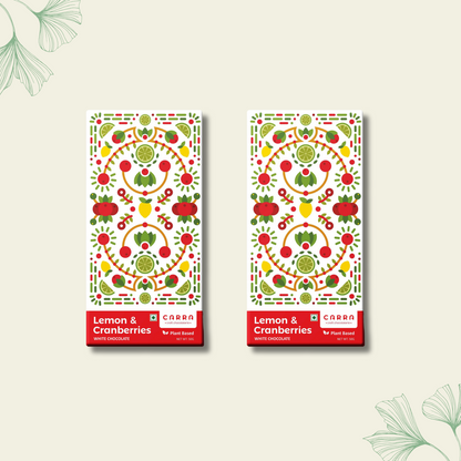 CARRA Lemon & Cranberries in Plant Based White Chocolate 50G