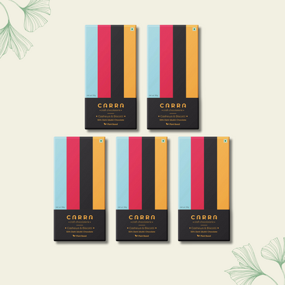CARRA Cashews & Biscotti in 55% Dark Chocolate 50G