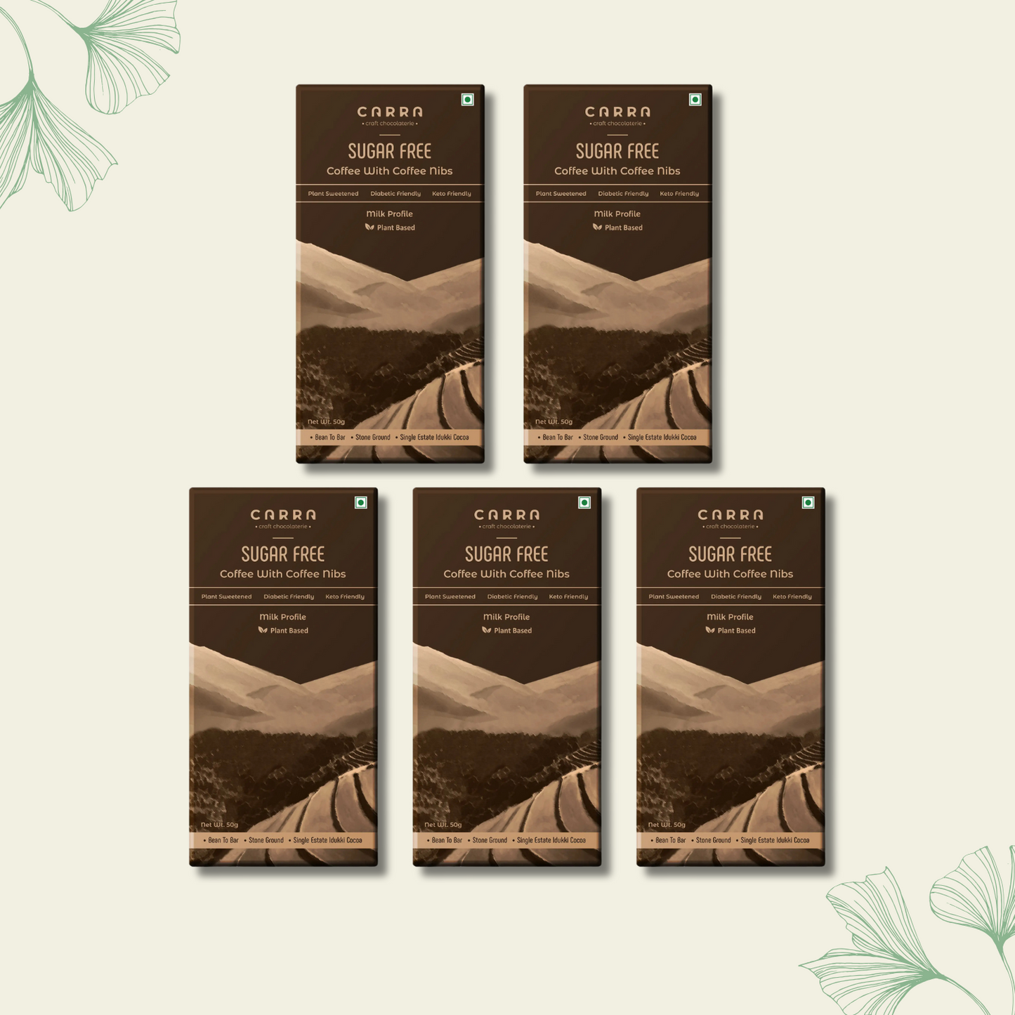 CARRA Coffee with coffee nibs in Plant Based Milk Chocolate 50G