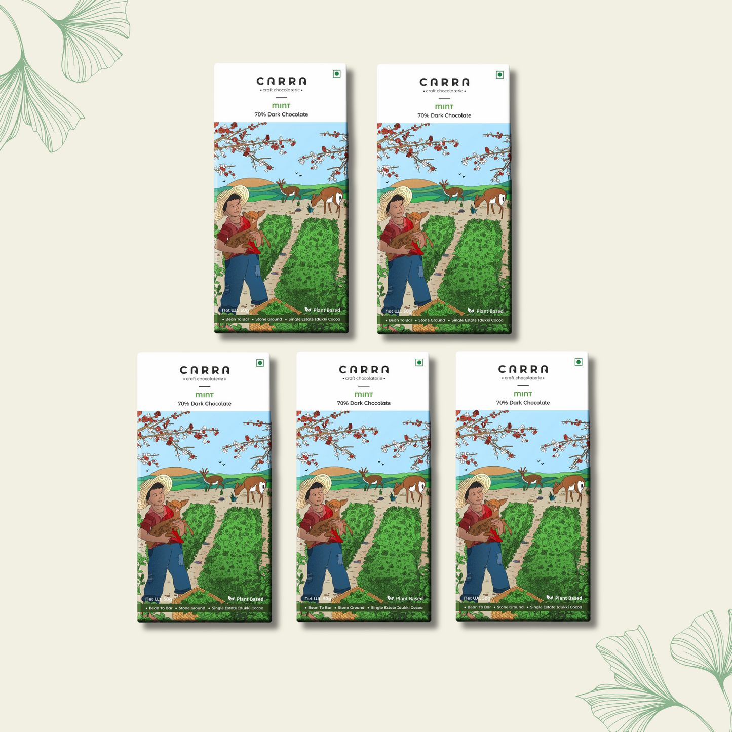 CARRA Mint in 70% Dark Chocolate 50G