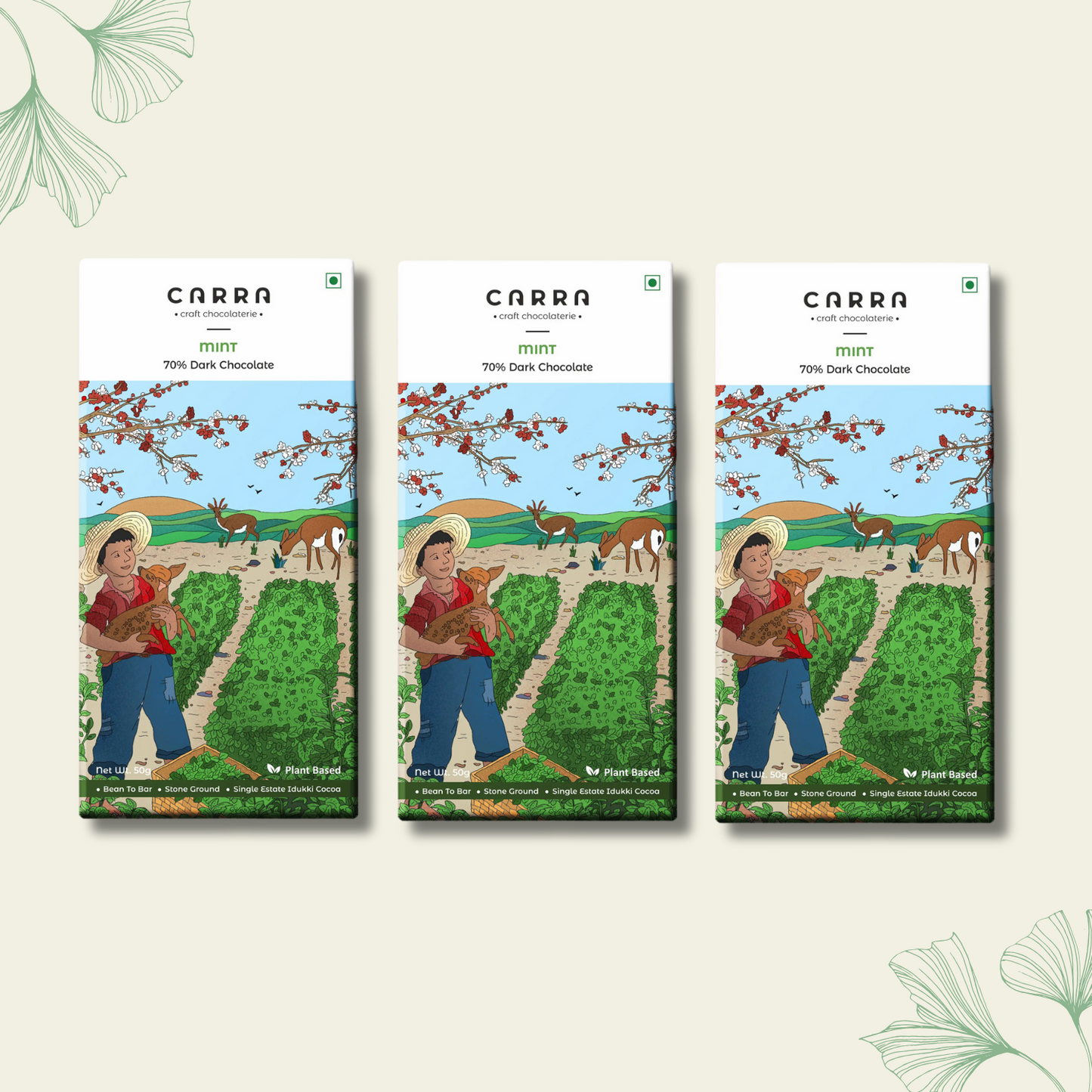 CARRA Mint in 70% Dark Chocolate 50G