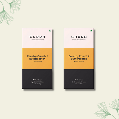 CARRA Country Crunch & Butterscotch in Plant Based Milk Chocolate 50G