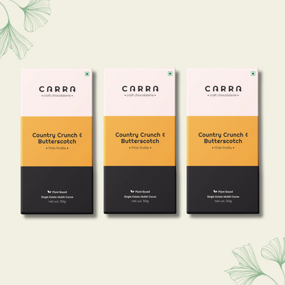 CARRA Country Crunch & Butterscotch in Plant Based Milk Chocolate 50G