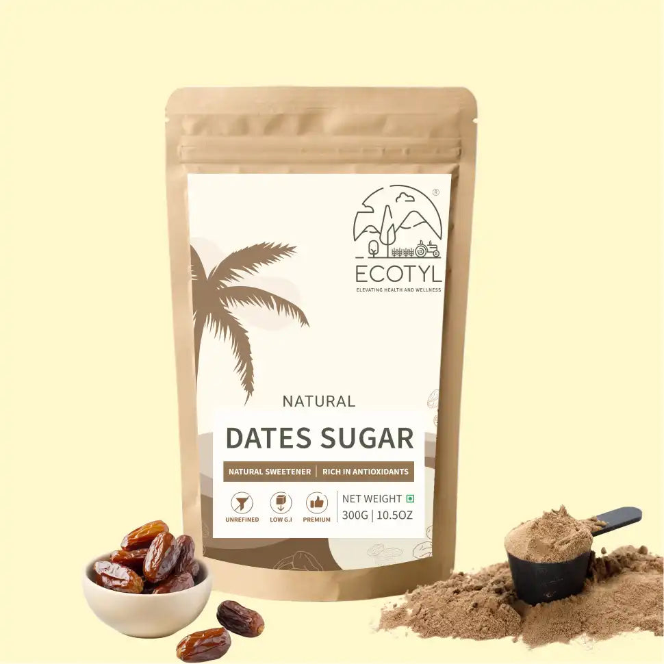 Ecotyl Dates Sugar | Natural Sweetener | Rich in Minerals | 300g