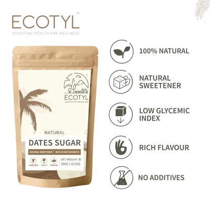 Ecotyl Dates Sugar | Natural Sweetener | Rich in Minerals | 300g