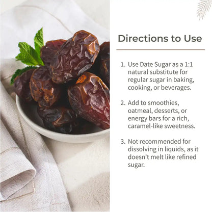 Ecotyl Dates Sugar | Natural Sweetener | Rich in Minerals | 300g