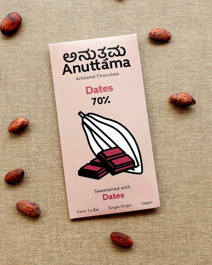Dates |70% Cocoa | Packof 2 by Anuttama | earthbased.in 