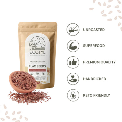 Ecotyl Flax Seeds - Set of 2 | Unroasted | 2 x 200g