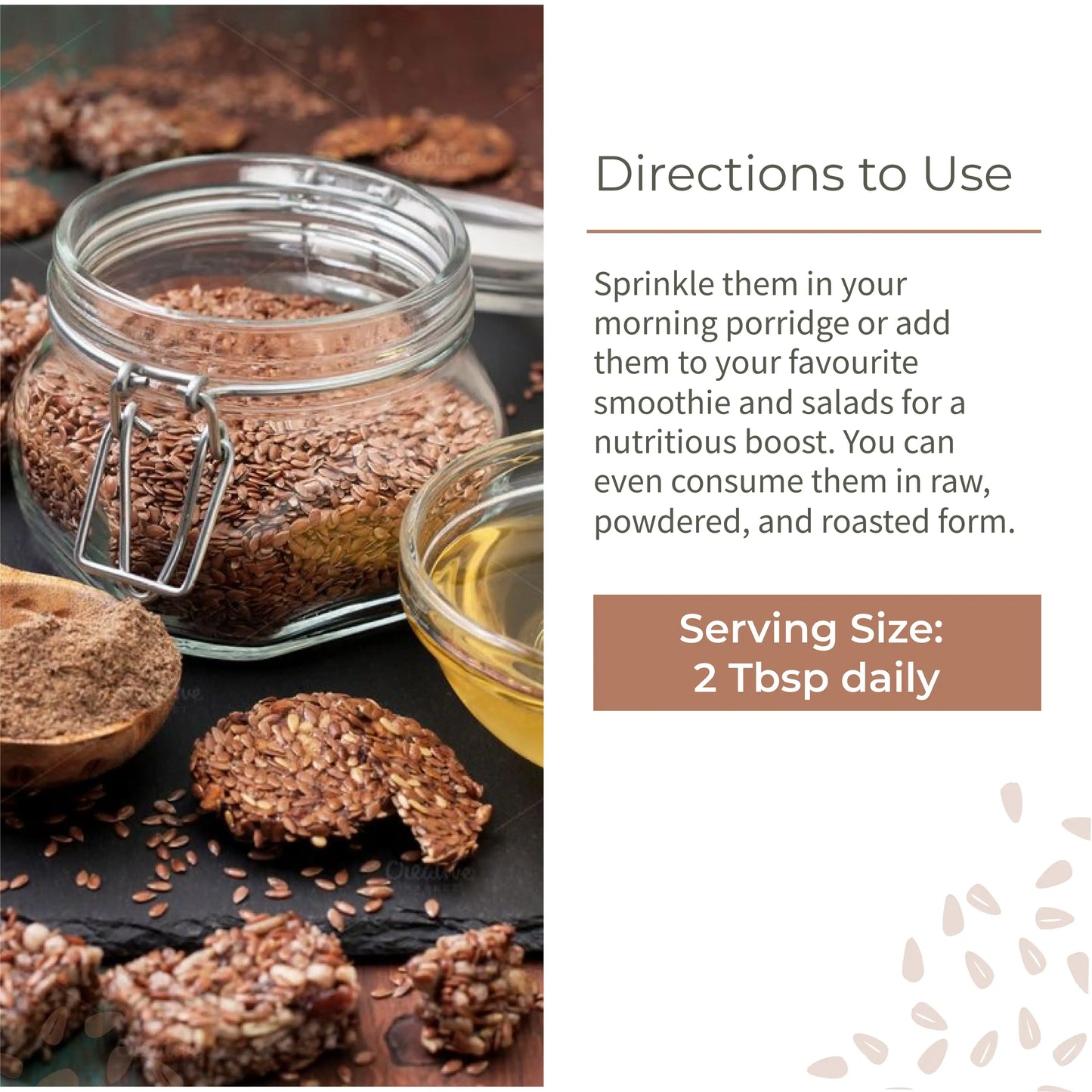 Ecotyl Flax Seeds - Set of 2 | Unroasted | 2 x 200g