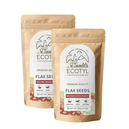 Ecotyl Flax Seeds - Set of 2 | Unroasted | 2 x 200g