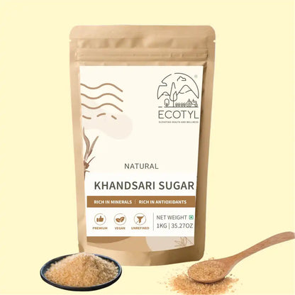 Ecotyl Khandsari Sugar | Unrefined Natural Sweetener | Rich in Minerals | 1kg