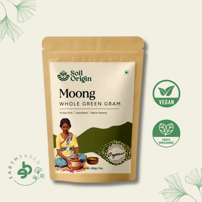 Whole Green Gram (Moong) | Soil Origin | Pack of 2