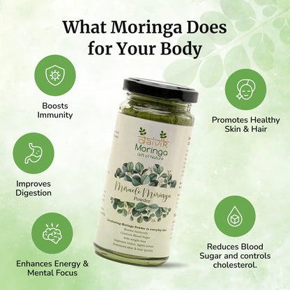 Daivik Moringa Miracle Moringa Powder | 100% Natural | Immunity Booster, Anti Aging, Anti Oxidant | 500 gms