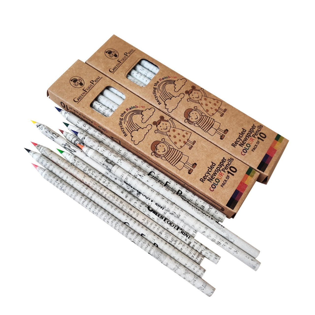 Recycled News paper COLOUR Pencils | Green Foot Print
