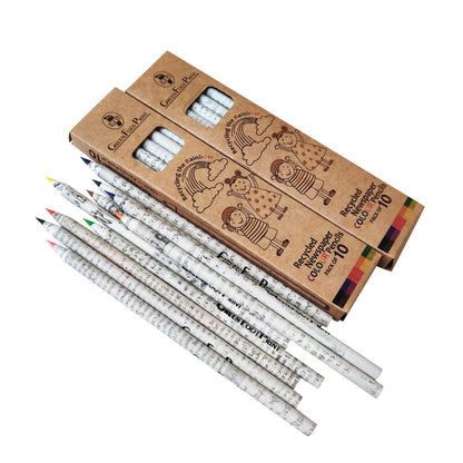 Recycled News paper COLOUR Pencils | Green Foot Print