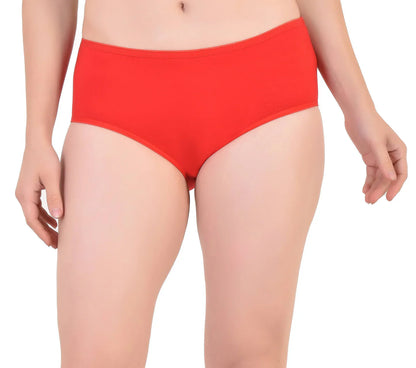 Bamboo Fabric Women's Mid Rise Panty | Red and Black | Pack of 2