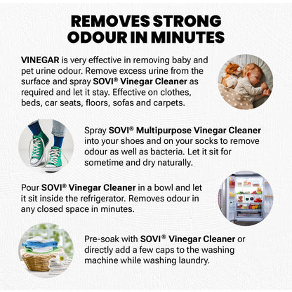 Kitchen Cleaning Combo - SOVI® MULTI PURPOSE VINEGAR CLEANER 500 ml, SOVI® DISHWASH LIQUID GEL 950 ml, Pack of 2