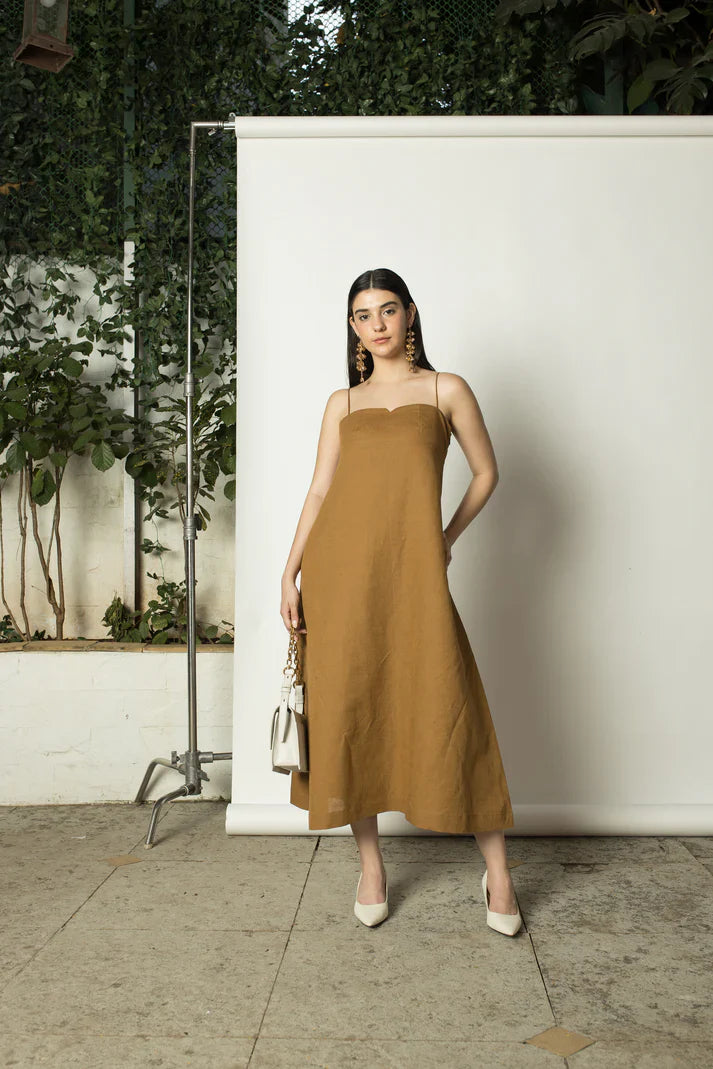 Sustainable Clothing  | A-Line Slip Dress | Anushe Pirani | earthbased.in | 01
