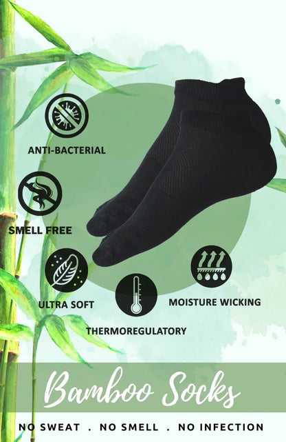 Bamboo Fabric Ankle-Length Socks (Pack of 2) – Ultra-Soft, Breathable, Moisture-Wicking, and Eco-Friendly for All-Day Comfort.