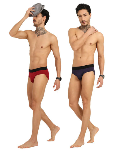 Bamboo Men’s Frenchie Fit Underwear (Pack of 2) | Maroon + Navy