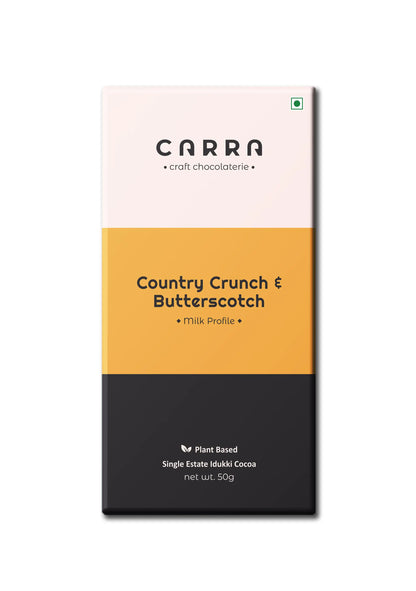 CARRA Country Crunch & Butterscotch in Plant Based Milk Chocolate 50G