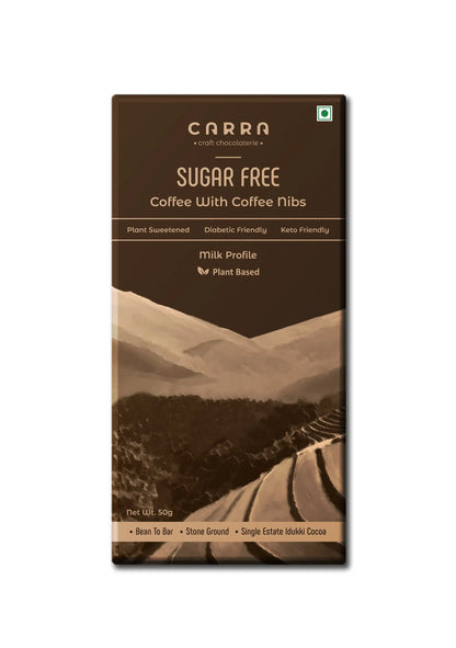 CARRA Coffee with coffee nibs in Plant Based Milk Chocolate 50G