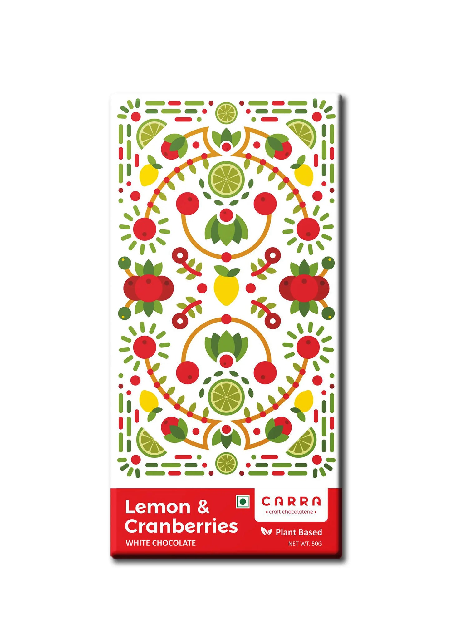 CARRA Lemon & Cranberries in Plant Based White Chocolate 50G